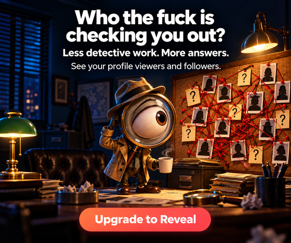 Who the fuck is checking you out ? Upgrade to Reveal