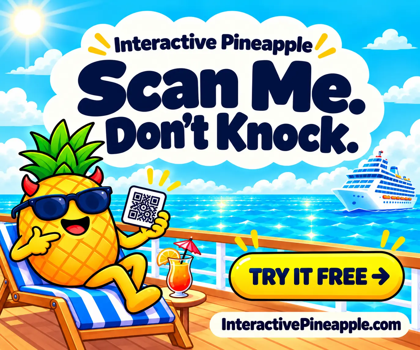 Scan Me. Dont Knock. Interactive Pineapple